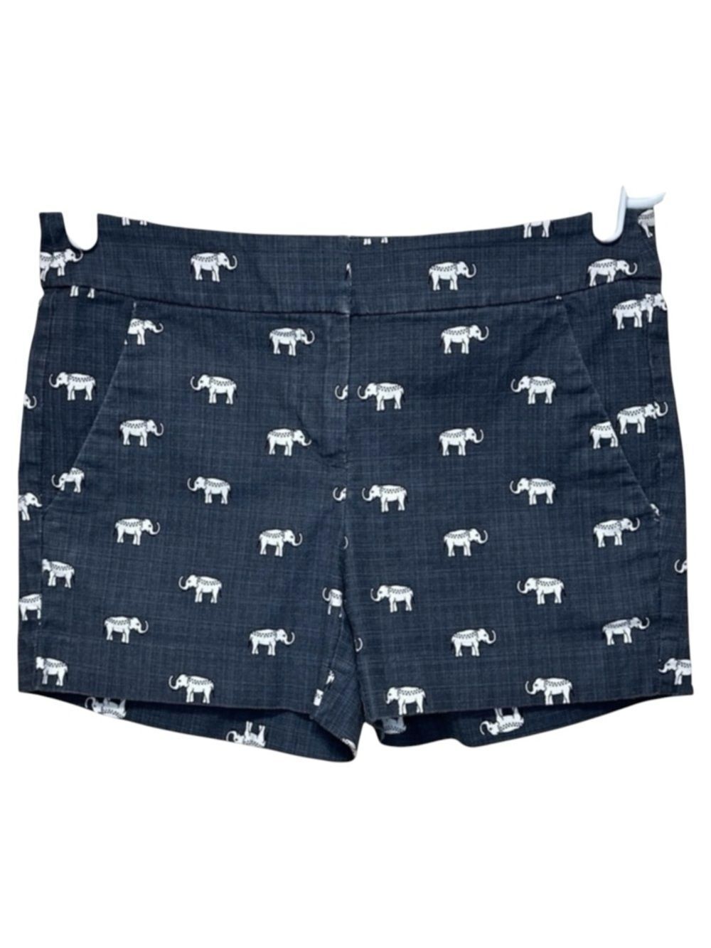 LOFT The Riviera Elephant Print Shorts Gray Size 0 Coastal Resort Casual